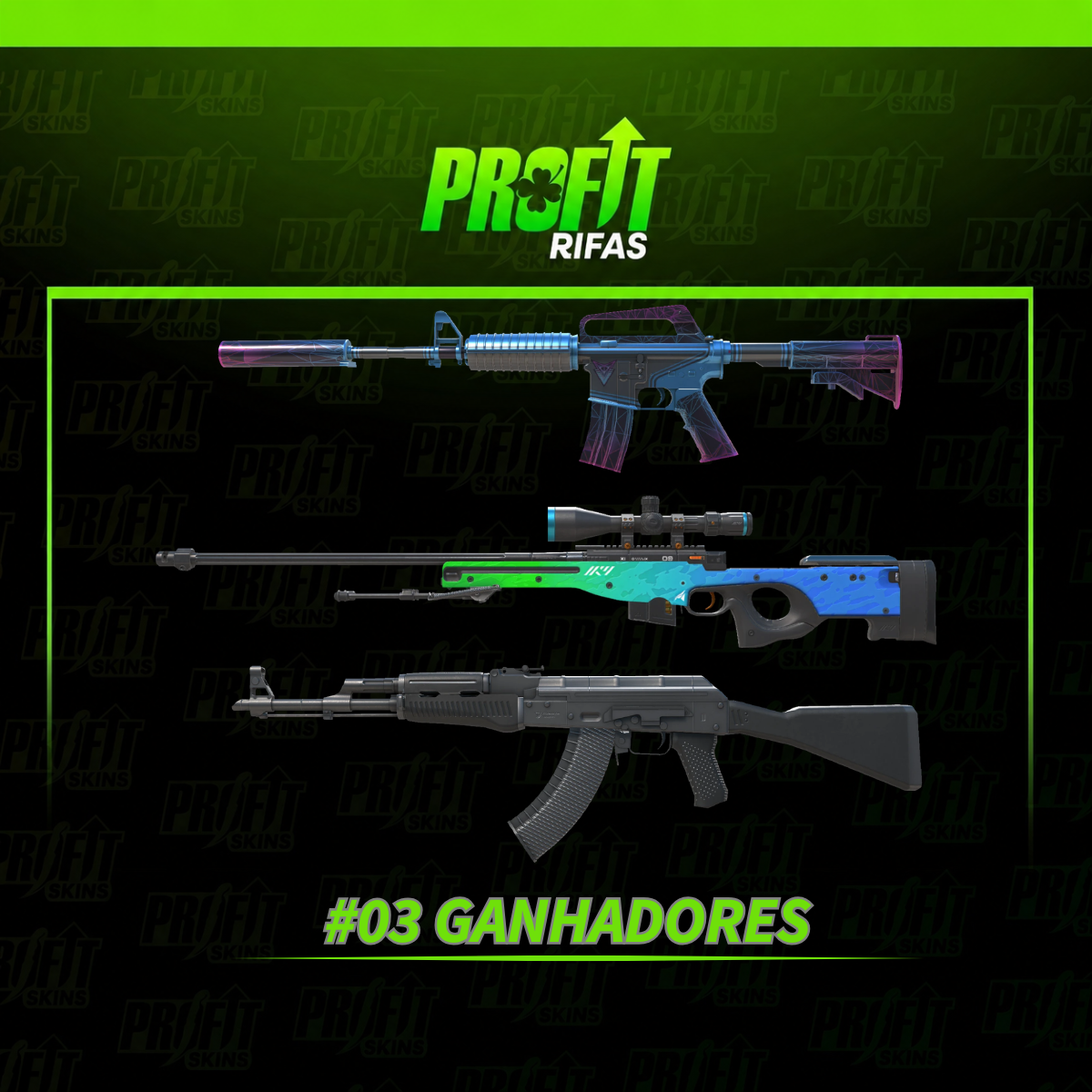 #03 GANHADORES | M4A1-S + AWP + AK-47